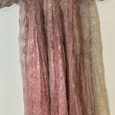 Victorian Style, Custom Pink Lace Dress, Vintage 
