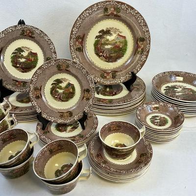 Royal Staffordshire Pottery “Jenny Lind” 1795  Eight Place Settings, 56 Pcs