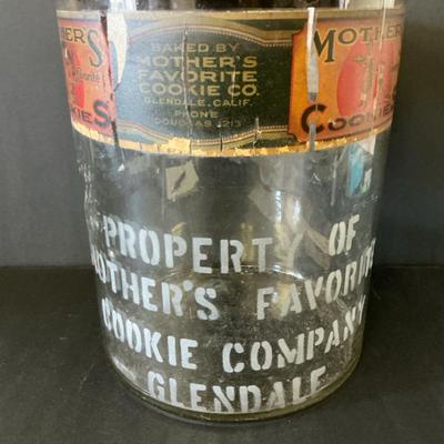 Mother’s Cookie Co. Promotional Large Jar, Vintage 