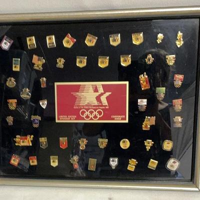 1984 23rd Olympiad Enamel Pin Set In Vitrine