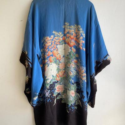 Vintage Silk Reversible Kimono Robe 