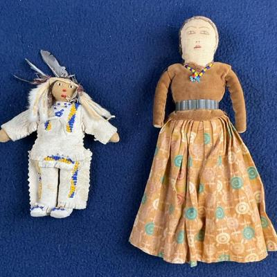 Native American Cloth Dolls, Vintage