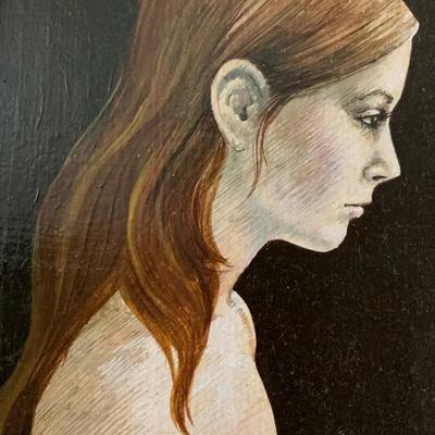 Alice Stattery, Framed Artwork “Profile” Vintage 
