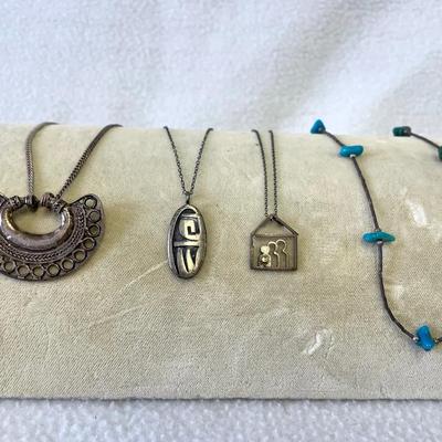 Sterling Silver Necklaces With Turquoise 
