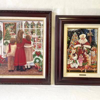 Framed Christmas Artwork, Susan Rios 2pcs