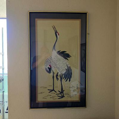 Vintage Japanese framed scroll