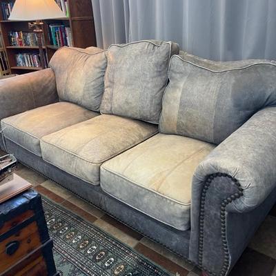 Leather “worn style “ couch 