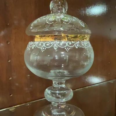 Glass Pedestal Jar with Lid