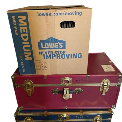 Vintage Train Filled Trunk Duo with Tracks