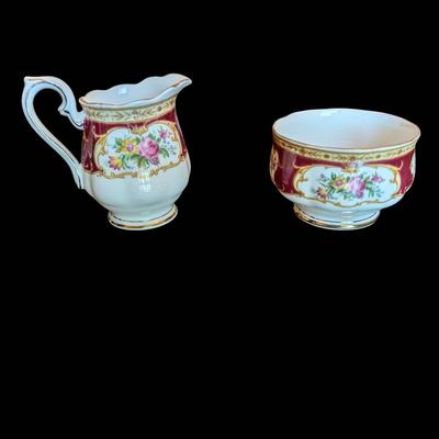 Royal Albert Lady Hamilton Sugar and Creamer