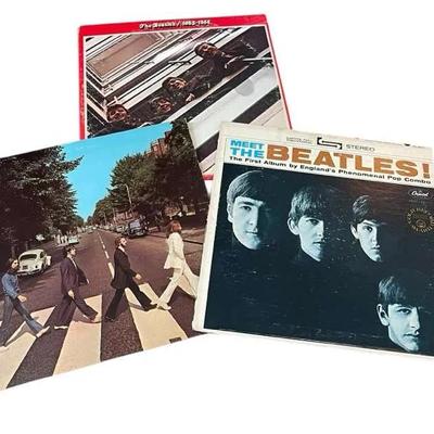 The Beatles Vinyl Album Trio
