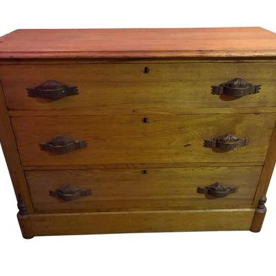Antique Eastlake-like 3 Drawer Dresser
