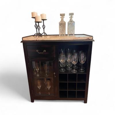Barware Cabinet with Natural Stone Top