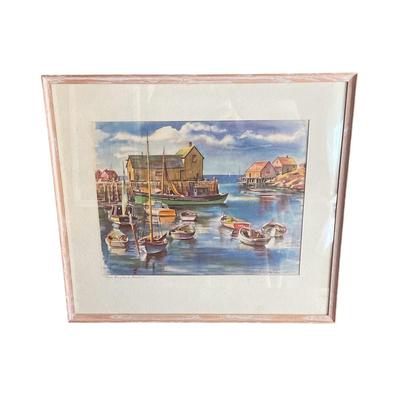Original Watercolor - New England Harbor 