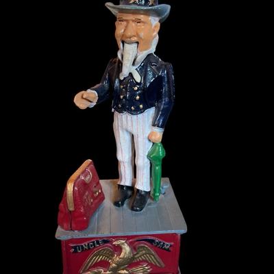 Uncle Sam Cast Metal Bank