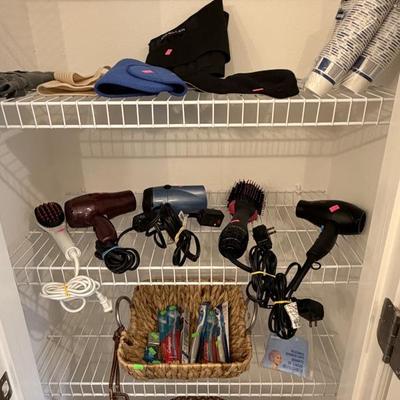 blow dryers and tooth brushes