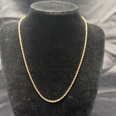 Yellow Gold 14k Rope Necklace | Broken Clasp | Total Weight 3.89g