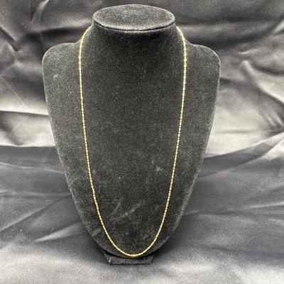Yellow Gold 14k Beaded Link Chain Necklace | 5.14g Total Weight