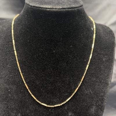 Yellow Gold10k Bead Link Chain Necklace | Total Weight 2.99g