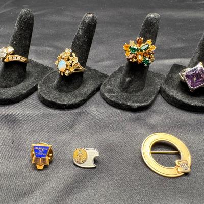 Yellow & White Gold Filled Rings And Pins | Brooch, Opal & Amethyst Rings, Pins & More