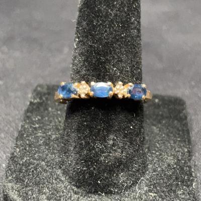 14K Gold Ring | Blue Stones (Possible Sapphires) | Size 7 | Total Weight 1.70g