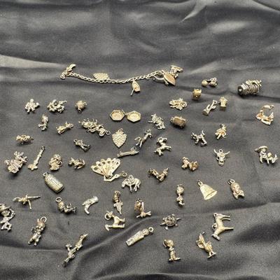 Silver Tone Vintage Charms 