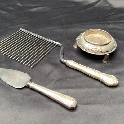 Sterling Silver Serving Judaica Salt Dish & Utensils | Total Weight 220g