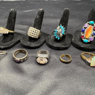 Sterling Silver 925 Rings | Mixed Gemstones, Turquoise, Opal & Designer Styles | 52g Total Weight