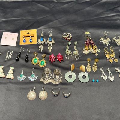 Costume Earrings Collection | 25+ Pairs | Variety of Styles & Colors | Silver Tone