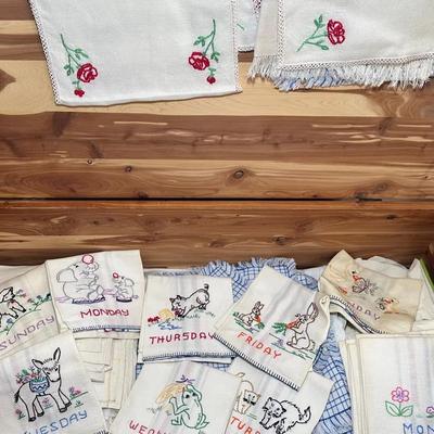 Vintage Embroidery Linens Mystery Lot