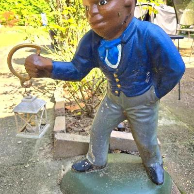 Vintage Cement Garden Jockey Statue