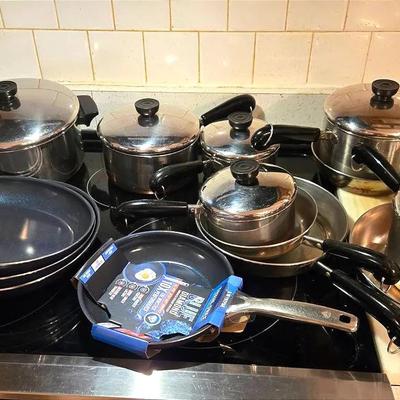  Pots & Pans RevereWare, Blue Diamond, Smokeless Grill