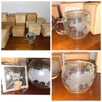 70s Nestlé Globe Glass Mugs & Candle Floaters