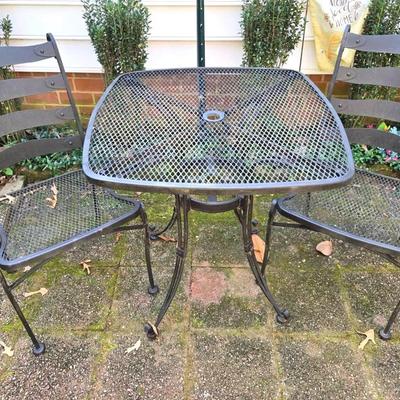 Wrought Metal Cafe Table & 2 Chairs 