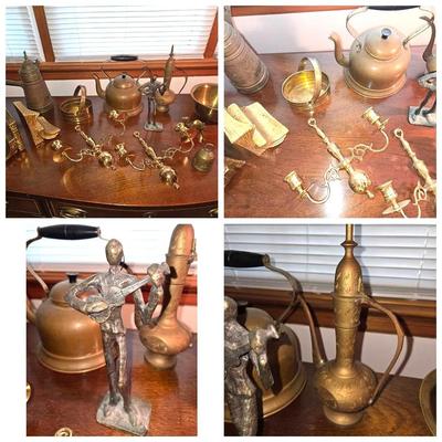 Brass Metal Vintage Decor; Sconces, International.