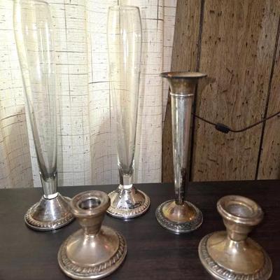 Weighted Sterling Silver Candle Holders & Vases
