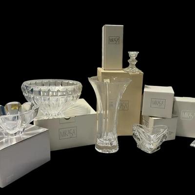 NIB Mikasa Vases, Candleholders, Bowls