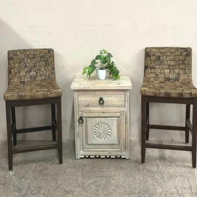 Pier 1 Barstools W/ Side Table 