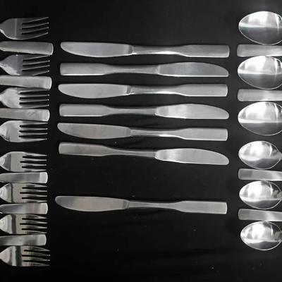 Rogers Stainless Flatware Set – Satin Handle Pattern, 26 Pieces, Korea