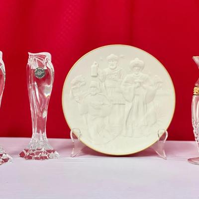 Lenox Collection Of Pine Crystal, Porcelain Vignettes And Majestic Vase