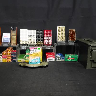 Large Mixed Ammunition Lot – .22 LR, 9mm Luger, .380 Auto & More with Ammo Can
