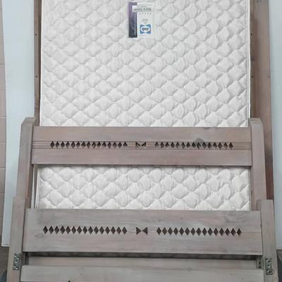 Sealy “Back Saver Deluxe Firm” Full Size Bed Set with Hardwood Bed Frame #2