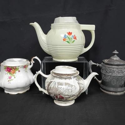 Vintage & Antique Teapots – Old Country Rose, Drip-O-Lator, Hall, and Middletown Plate