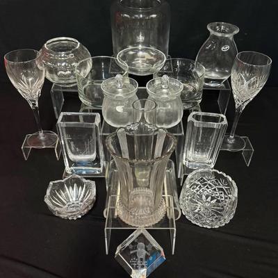 Fostoria Sunray Art Deco vase, Gorham Crystal Lotus Bowl, Wedgwood Devon Crystal + More! 