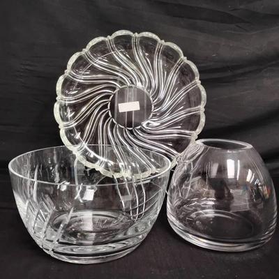 Mikasa Peppermint Platter & Crystal Items 