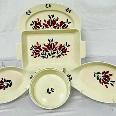 Vintage 1982 ASTA Porcelain Oven to Table Set – 5 Pieces