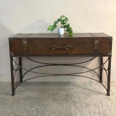 Leather Trunk Console Table 