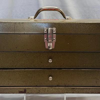 Vintage Park Metal Tool Box with Hand Tools