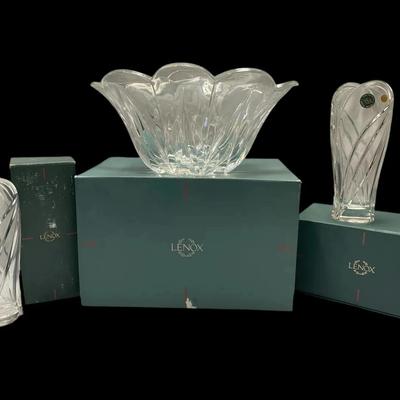 Lenox Crystal Vases and Bowl