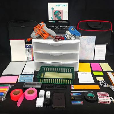 Office & Craft Supply Bundle – Glue Guns, Paper, Organizers, Electronics & More